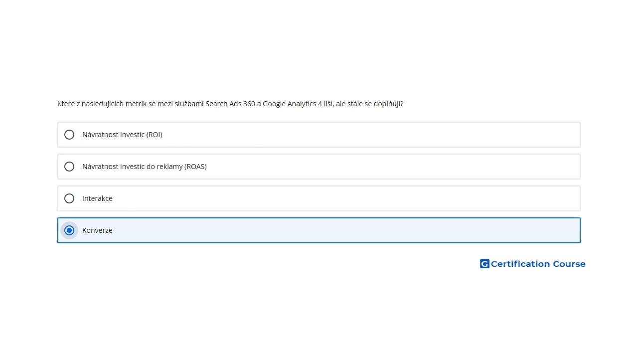 Které z následujících metrik se mezi službami Search Ads 360 a Google Analytics 4 liší, ale stále se