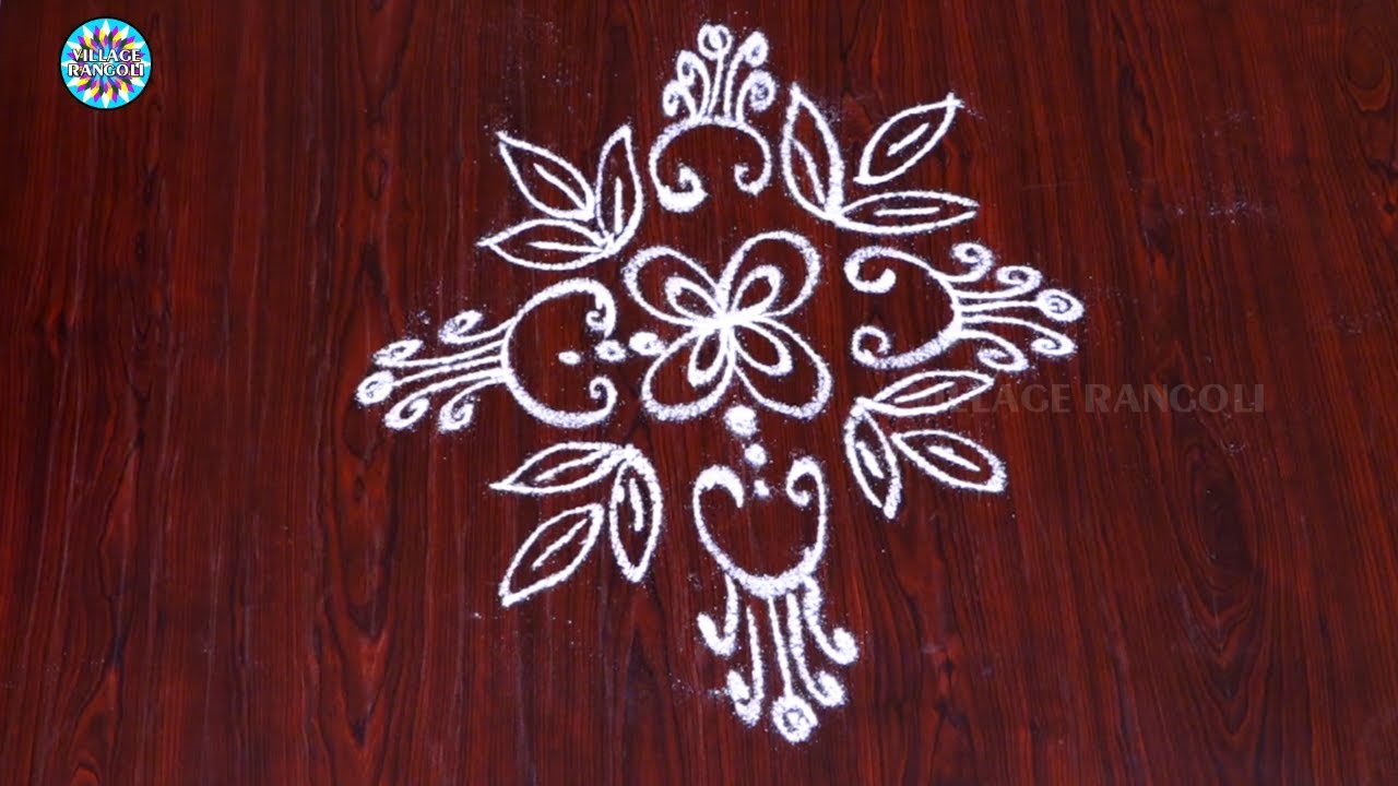 4X4 Dots Rangoli simple learn rangoli | Village Rangoli - YouTube