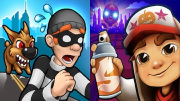 Robbery Bob vs Subway Surfers Gameplay Android,ios Part 85