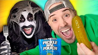 Monster wants to eat giant pickle 🥒👻 thumbnail