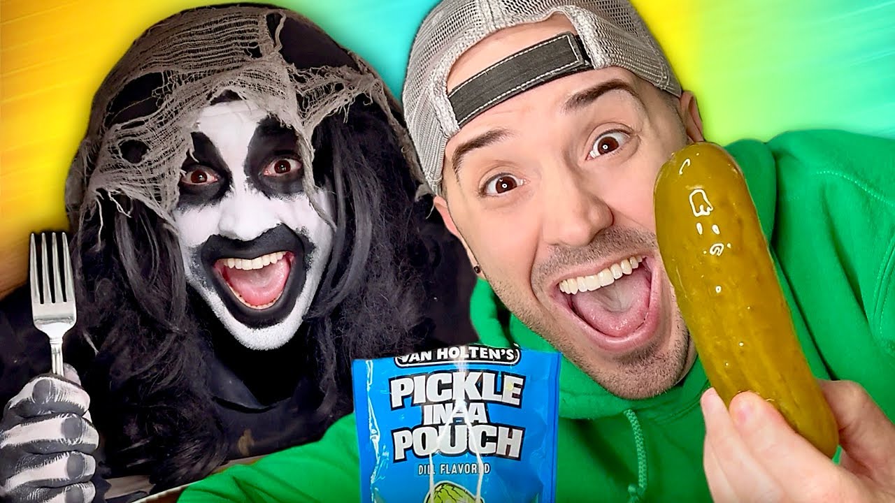 Monster wants to eat giant pickle 🥒👻