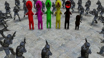 ALL SCP-173 COLORS VS SCP GUARD!! Garrys Mod Sandbox