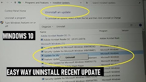 Easy Way Uninstall recent Update in Windows 10 and windows 11 [NEW]