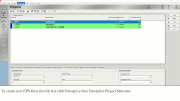 Primavera 6 - Creating new Enterprise Project Structure EPS and Project - By Joudat Marrash