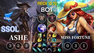 AF SSol Ashe vs Miss Fortune Bot - KR Patch 10.20