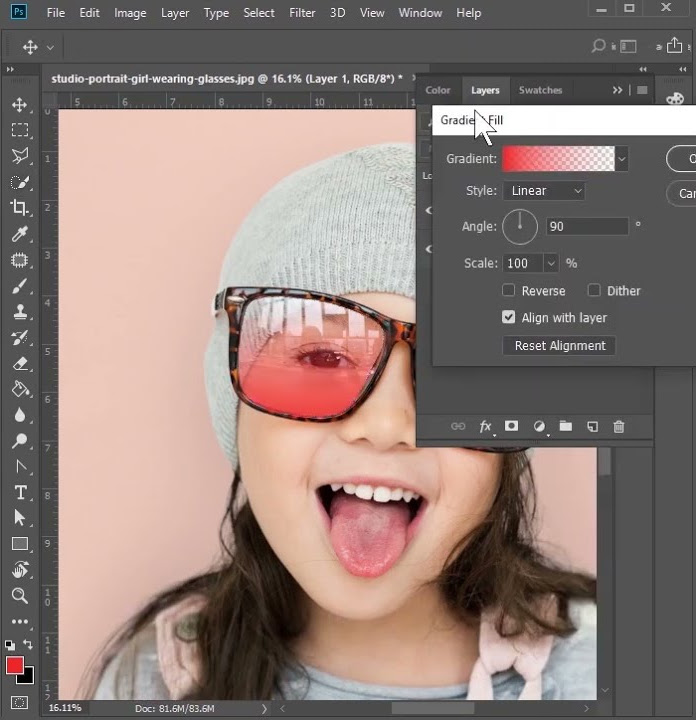 how-to-give-gradient-color-to-glasses-in-photoshop-shorts-youtube