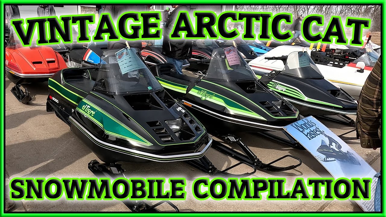 Vintage Arctic Cat Snowmobile Show Compilation - 1960''s 1970's 1980's+ -  El Tigre, Cheetah & More!