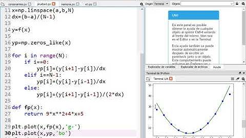 Derivación numérica Python