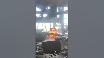 Punching and drilling circular iron columns | Amazing heavy duty forge video