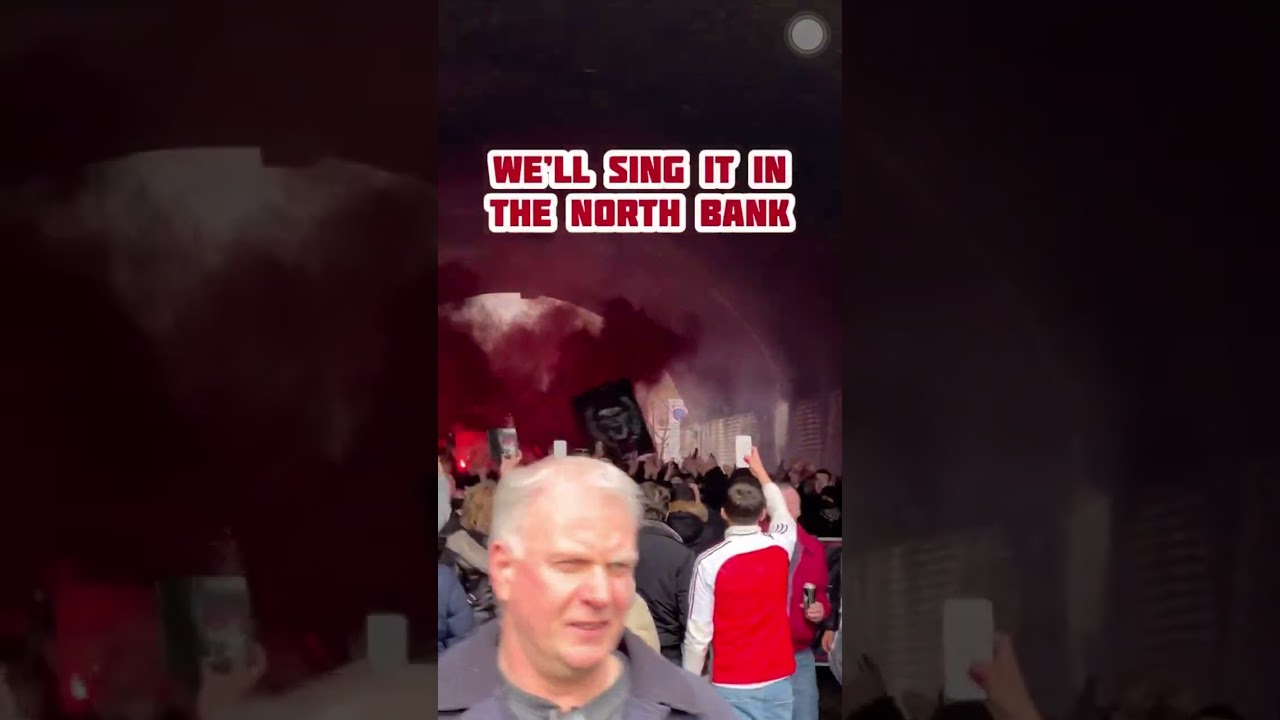 Arsenal fans on heat sing "Allez Allez Allez" with their crush against Crystal Palace 