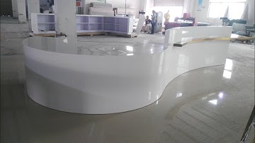 Corian Glacier White Curved Reception Desk