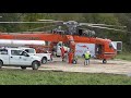 Movie Length Erickson Air Crane Sun Bird S64F & MD530F Helicopters Utility Tower Construction. Raw.