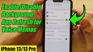 iPhone 13/13 Pro: How to Enable/Disable Background App Refresh for Voice Memos