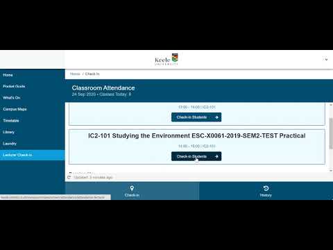 How to check-in using the Keele App: guide for staff