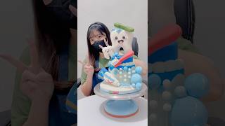 Make a cake using toothpaste?? #cake #cakedecorating #birthdaycake #lionicake