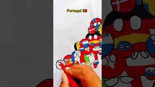 Draw Flag Map of Portugal 🇵🇹 #portugal #flag #map #drawing
