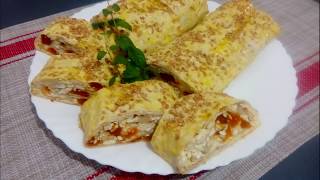 Рулет из лаваша с творогом и курагой Рулет из лаваша с творогом и курагой