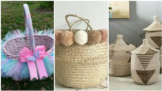 Most Beautiful Jute Craft Basket Decoration Ideas