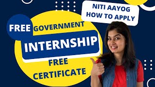 Free Government Internship | Free certificate | NITI AAYOG | Best chance