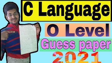 C Language O level Paper | C Language O level Guess Paper In Hindi 2021