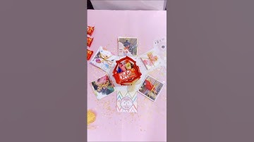 hexagonal explosion box🎁 with shaker lid DM for order 9136740584 #shortvideos #craft #crafts #shorts