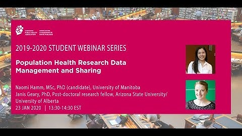 Population Health Research Data Management and Sharing