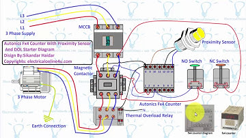 Autonics Fx4 Counter Wiring With Direct Online Starter | Proximity Sensor (Urdu/Hindi)