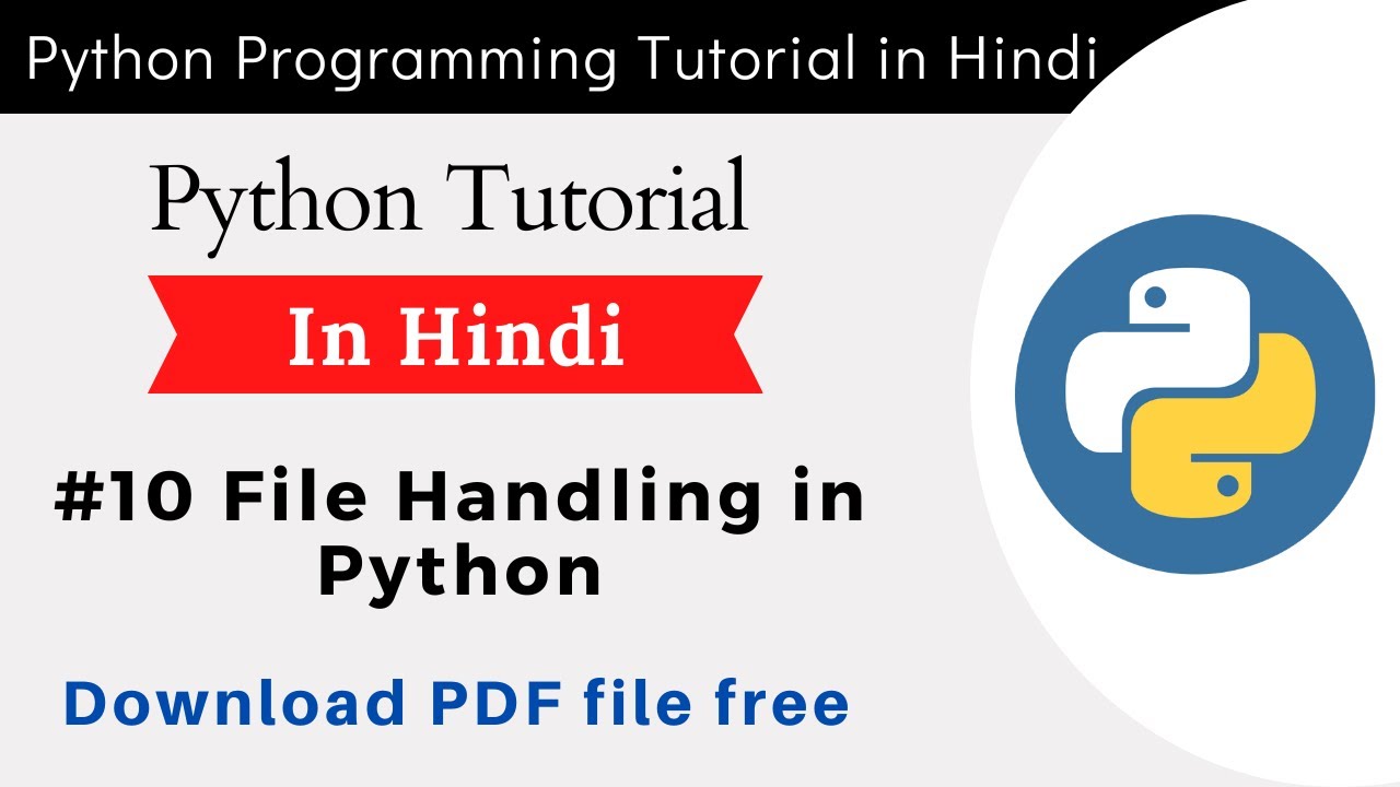 FILE HANDLING IN PYTHON - Python Programming Tutorial for Beginners in ...