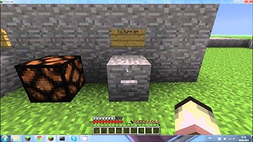 Buttons which turn a redstone lamp on and off.