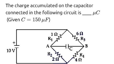 #jeemain2024 The charge accumulated on the capacitor connected in the following circuit is ____ μ C