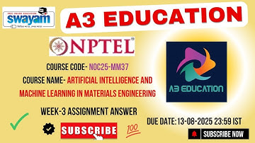 NPTEL Artificial Intelligence and Machine Learning in Materials Engineering Week 3 Assignment Answer