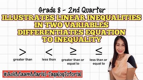 Grade 8 - Illustrates Linear Inequalities in Two Variables | 2nd Quarter