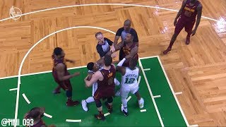 Jr Smith With A Dirty Play On Al Horford, Marcus Smart Stands Up For His Teammate