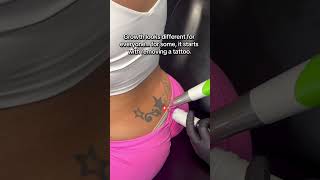 Removing Tramp Stamp Tattoo⚡️