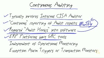 CBT Nuggets ISACA CISA  Part 09   Continuous Auditing