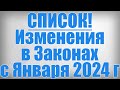 СПИСОК! Изменения в Законах с Января 2024 г