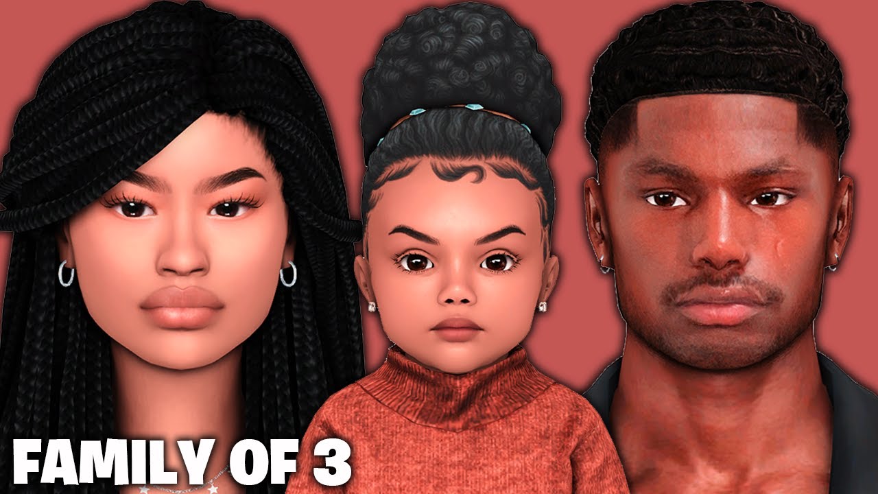 Sims 4 CAS - FAMILY OF 3 CC FOLDER 😨😳 | CC FOLDER & SIM DOWNLOAD - YouTube