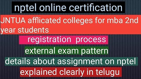 nptel online certification external exam  and assignments  complete information in telugu ||