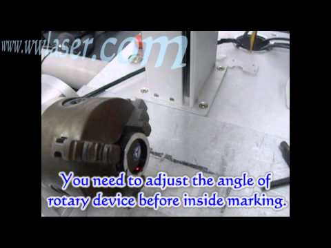 cylinder products laser marking, rotary attachment, rotating laser marking