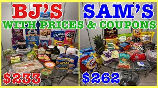 MONTHLY GROCERY HAUL WITH PRICES AND COUPONS | SAM'S CLUB & BJ'S | STOCK UP DEALS FAMILY SNACKS FUN