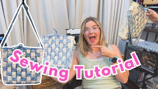 Woven Shoulder Bag - Sewing Tutorial for Messenger Bag Style Purse