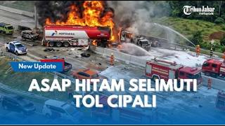 PEMICU Truk Tangki Meledak Terbakar Akibat Bersenggolan Dengan Truk kayu di Tol Cipali KM 80