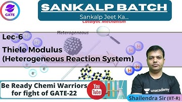 L 6 | Thiele Modulus I Heterogeneous  React System | CRE Sankalp #GATE2022 by Shailendra Sir