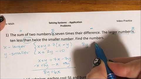 Application of system of equations - sum of two numbers