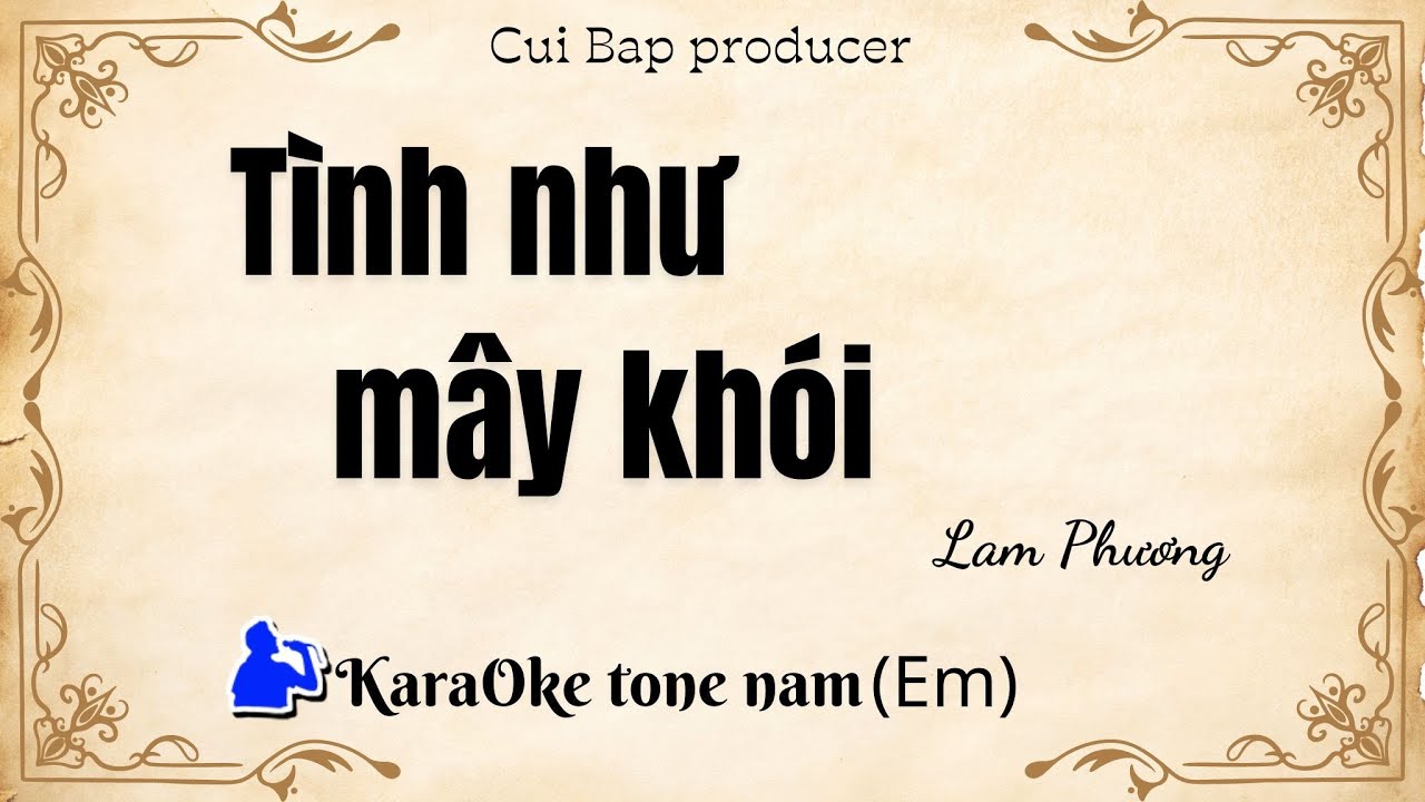 Tình như mây khói | Karaoke tone nam (Em) | Cuibap producer