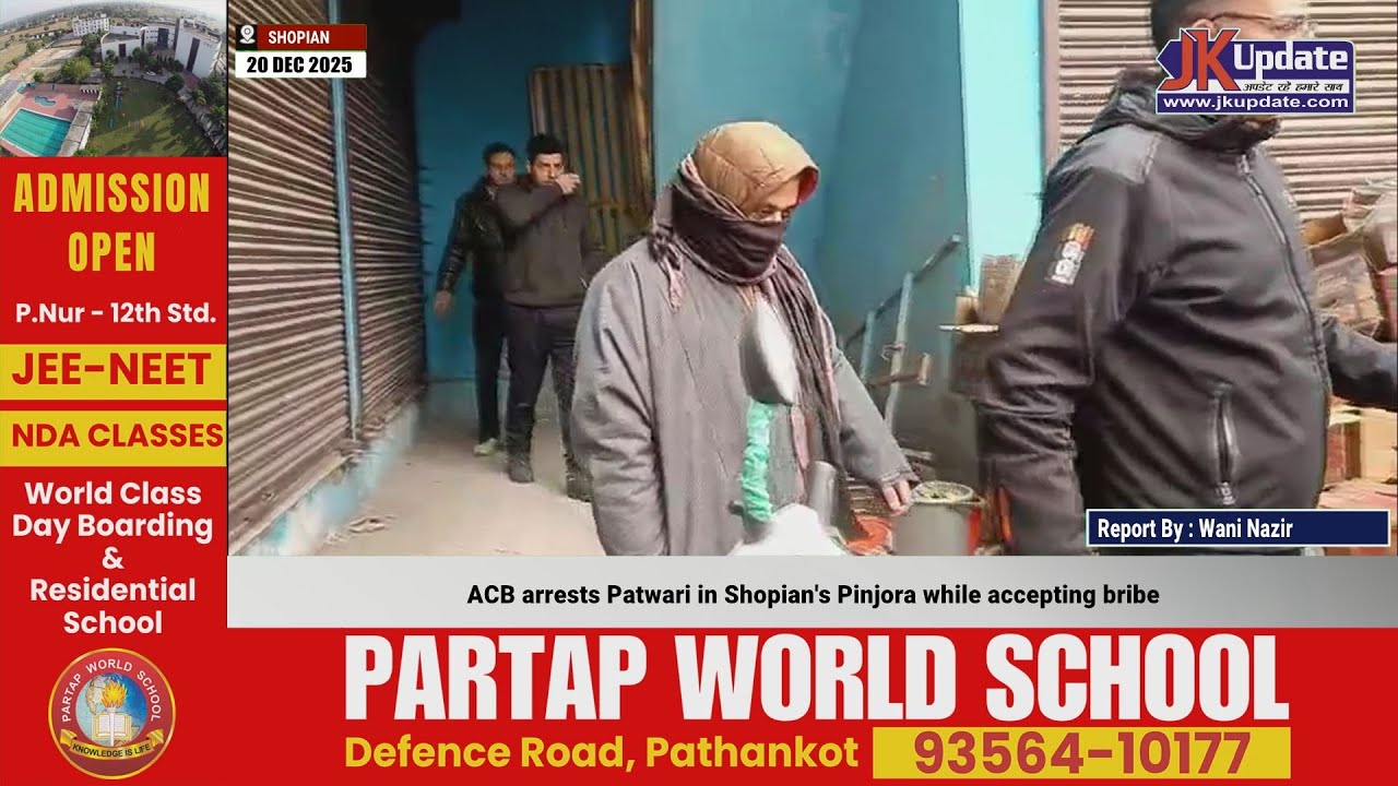 ACB arrests Patwari in Shopian's Pinjora while accepting bribe