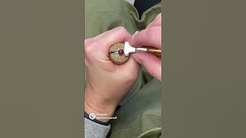 Jewelry Making: Using a Bezel Pusher to Set a Cabochon in a Silver Bezel Set Gemstone Stacking Ring