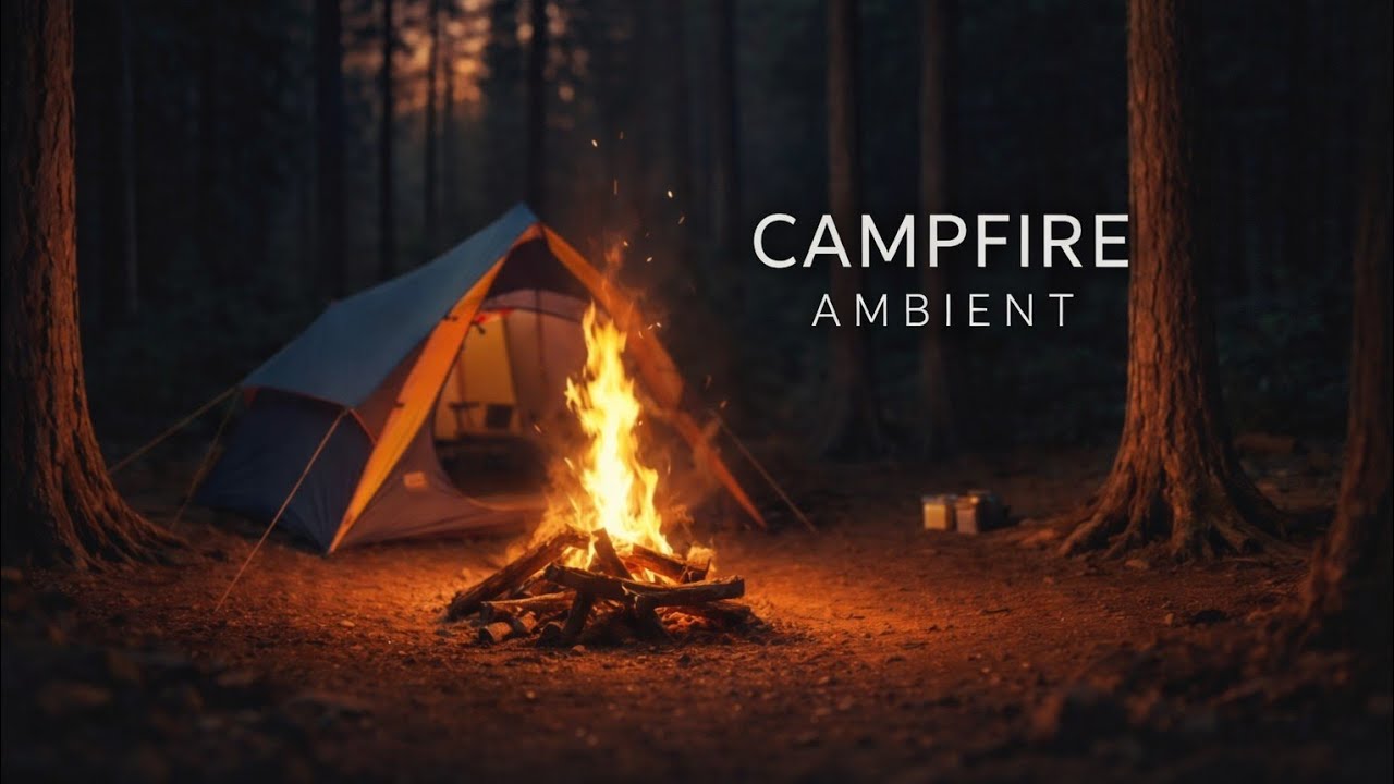 RELAXING CAMPFIRE 2 HOURS | Forest night Camfire Ambient / Bonfire crackling