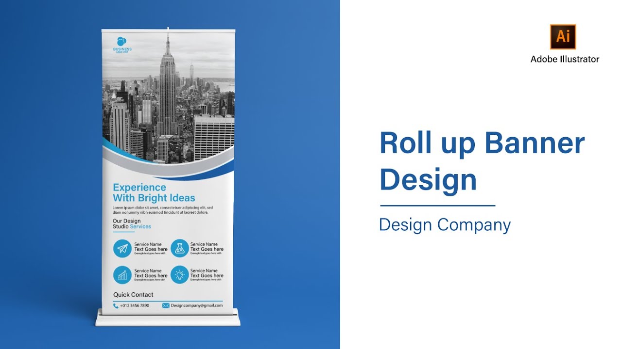 how to design professional roll up banner  adobe illustrator
