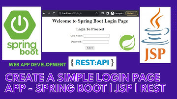 Create a Simple Login Form Application using Spring Boot & JSP | Web App Development
